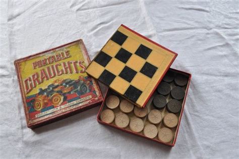 Vintage Boxed Set Of Portable Draughts With Folding Board Etsy Canada