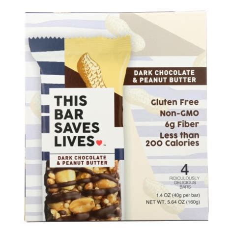 This Bar Saves Lives Bar Dark Chocolate Peanut Butter 4 Pack Case Of 8 5 64 Oz Case Of 8