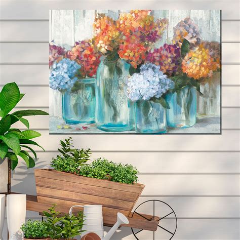 Check spelling or type a new query. Mason Jars Hydrangea Floral Indoor Outdoor Canvas Wall Art