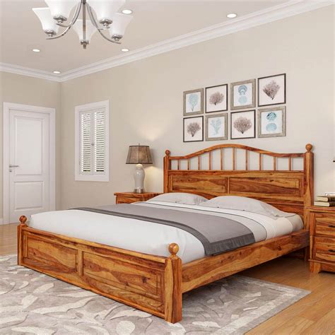 Colonial Rail Top Solid Wood Platform Bed Frame