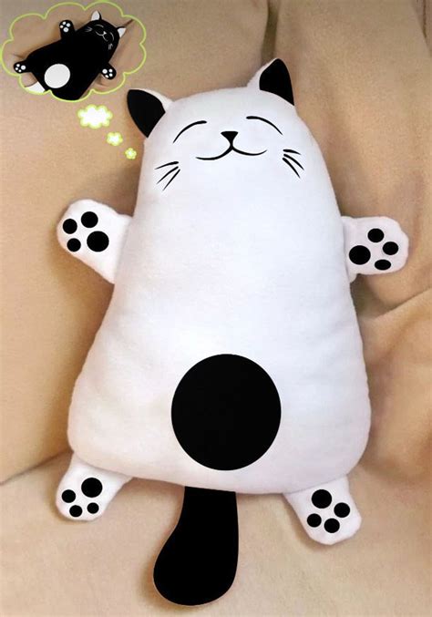 Cat Pillow Plush Cat Pillow Christmas T Etsy