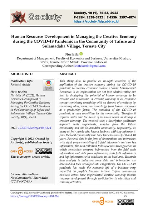 Pdf Human Resource Development In Managing The Creative Economy