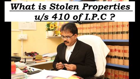 What Is Stolen Property Us 410 Of Ipc Youtube