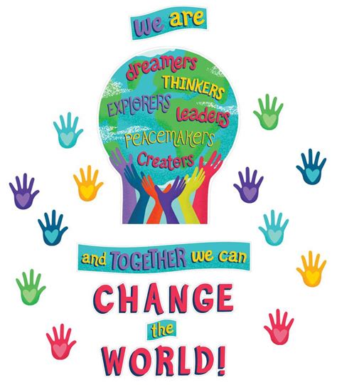 Together We Can Change The World Bulletin Board Set Classroom