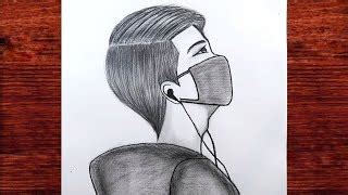 Müzik Dinleyen Maskeli Erkek Nasıl Çizilir Karakalem Erkek Çizimi