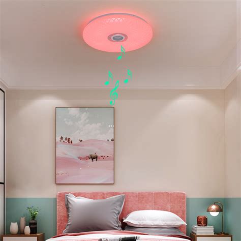 60w Smart Led Ceiling Light Rgb Bluetooth Music Speaker Dimmable Lamp