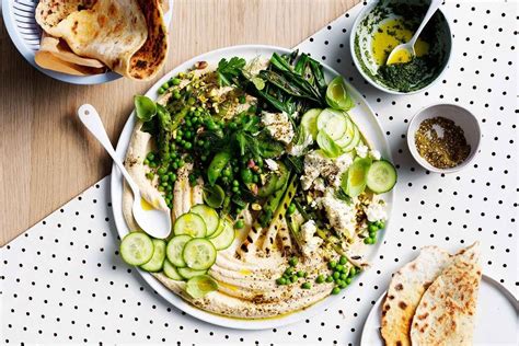 Charred Pea Salad With Hummus And Flatbreads Recipe Pea Salad