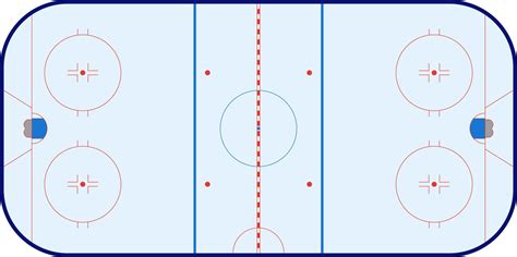 Empty Scheme Of Ice Hockey Rink With Observance Of Standard Proportions With Markings Vector