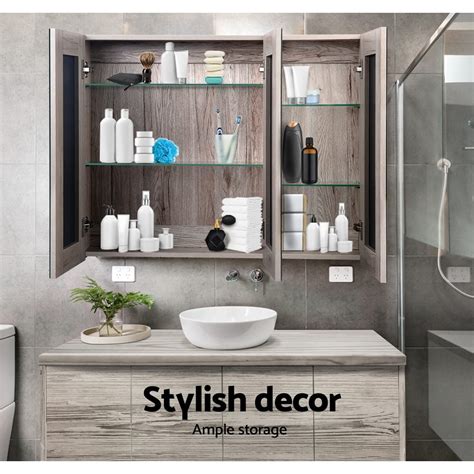 The 2 adjustable shelves offers ample storage flexibility. Cefito Bathroom Vanity Mirror with Storage Cabinet ...
