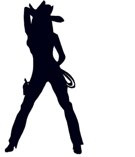 Sexy Cowgirl Silhouette Filled Machine Embroidery Design