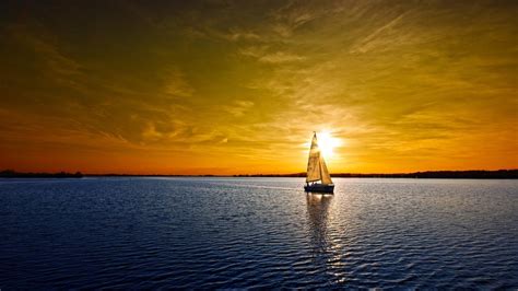 Boat Landscape Nature Water Sky Sunset Colorful
