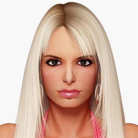 3d Blonde Woman Character Rigging