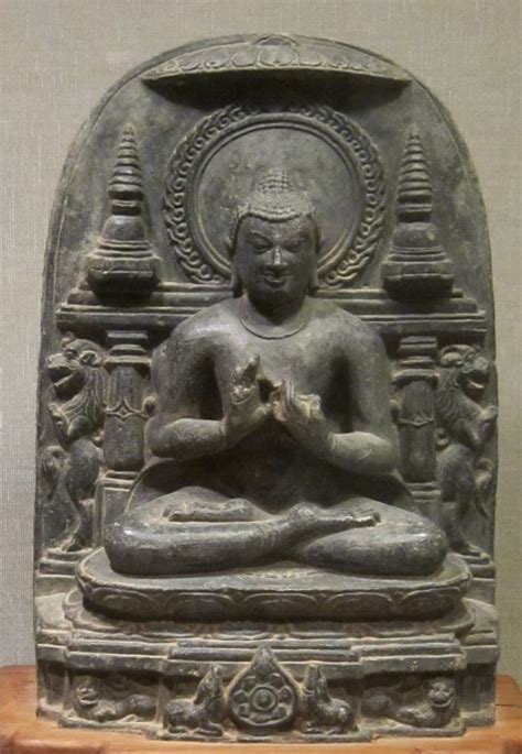 Filebuddhas First Sermon Chlorite Statue From India Pala Dynasty