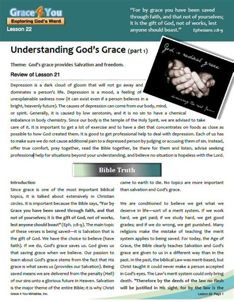 Lesson 22 Understanding Gods Grace Part 1 Grace 4 You Ministries