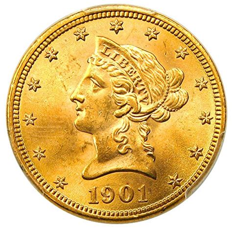 1901 P 10 Liberty Gold Ten Dollar Ms65 Pcgs At Amazons Collectible