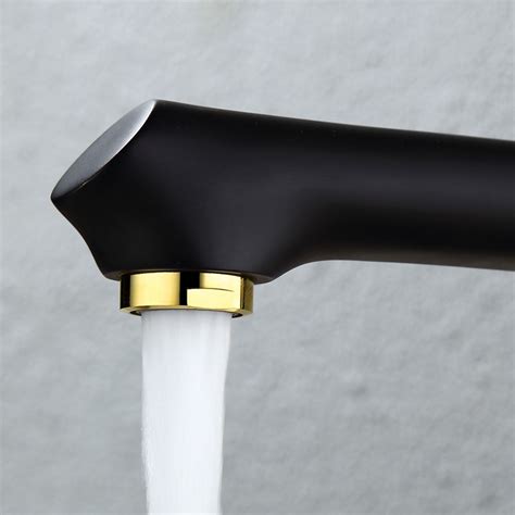 Wide selection of gold bathroom and bathtub faucets. Juno Black Chrome Hot & Cold Brass Single Handle Gold Leaf ...