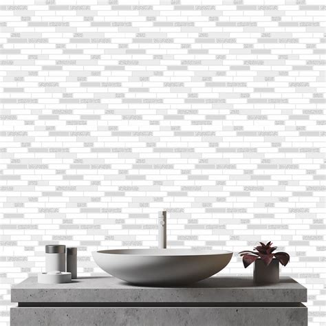 Oblong Stone Tile Kitchen Bathroom Wallpaper Vinyl Silver Glitter