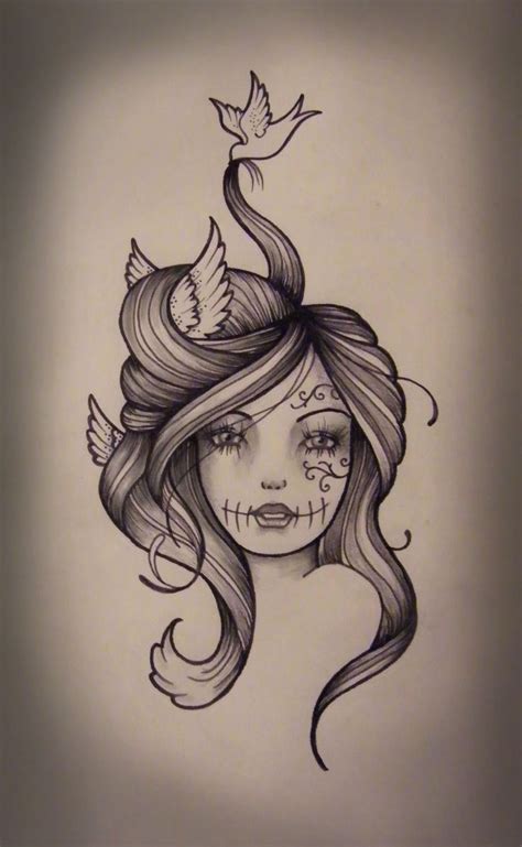 Drawing for girls is much more than just a game. Tattoo girl drawing Girl Drawings tattoo designs ~ Tattowmag