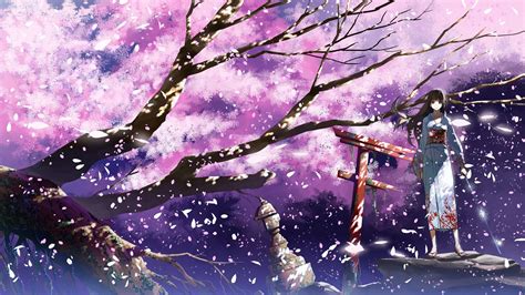 Cherry Blossom Kawaii Anime Wallpaper