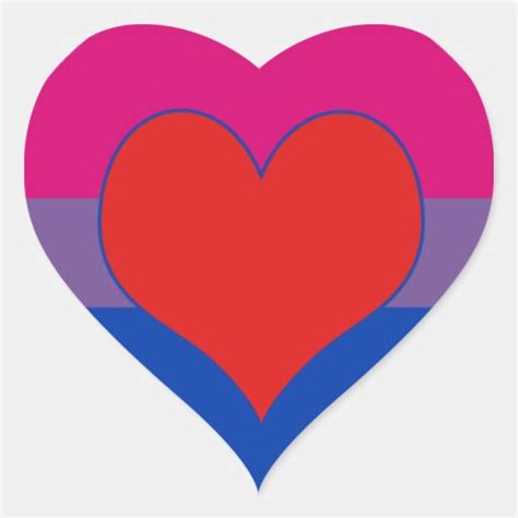 Bisexual Pride Heart Sticker Zazzle