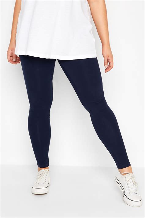 Plus Size Navy Blue Cotton Leggings Yours Clothing