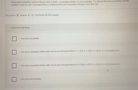 Solved Determine Whether Each Of These Sets Is Finite