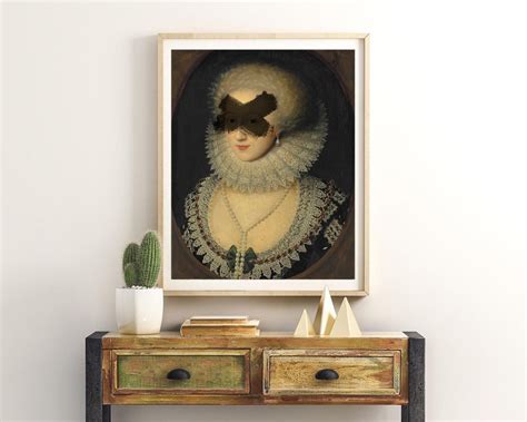Altered Vintage Portrait Eclectic Print Elizabethan Wall Etsy