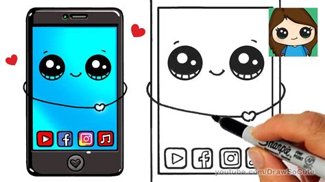 How To Draw A Phone Cute And Easy Youtube