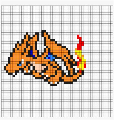Perler Bead Pattern Pixel Art Pokemon Dracaufeu Clipart 50 Off