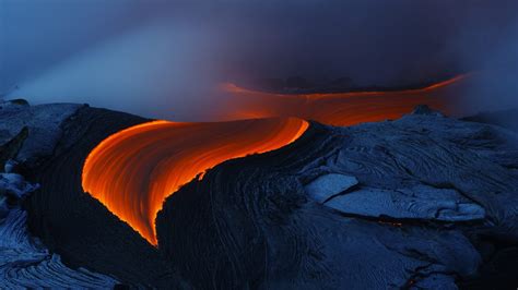 Wallpaper Landscape Nature Long Exposure Smoke Volcano Lava