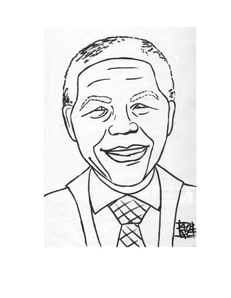 Nelson Mandela Drawing Easy Sketch Coloring Page 15360 The Best Porn