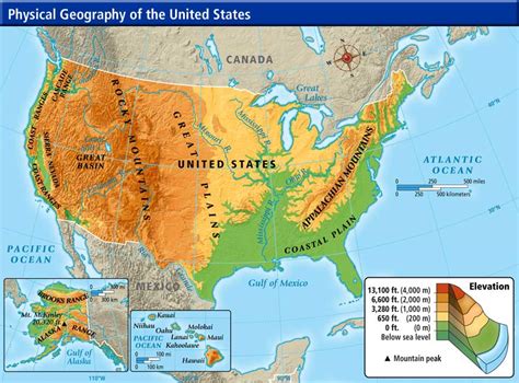 Physical Map Of The United States Mountain Ranges Map Of World