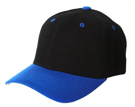 Plain Blank Baseball Hats Adjustable Hook And Loop Closure Black Royal