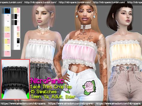 201810lace Trim Crop Tophtml Sims 4