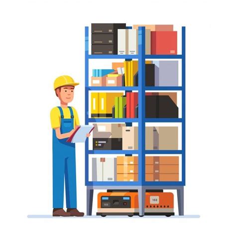 It includes the ability to print a pick list, be flagged when its reorder time, retrieve information on specific bins, and keep track of inventory value. Warehouse worker checking inventory | Free Vector #Freepik #freevector | Warehouse worker ...