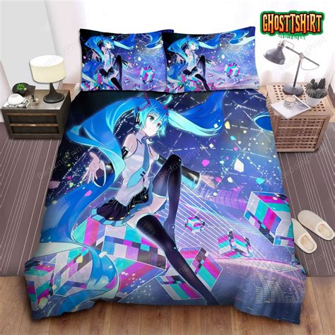 Hatsune Miku And Giant Sparkling Ball Bed Sheets Duvet Cover Bedding Set