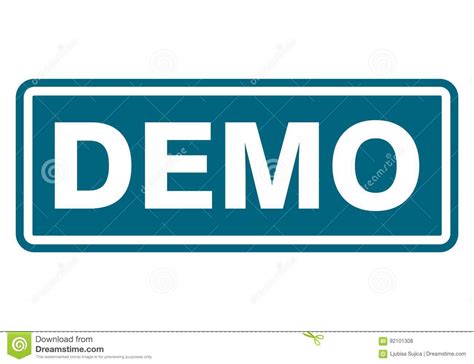 Demo sign, icon, stamp stock vector. Illustration of long - 92101308
