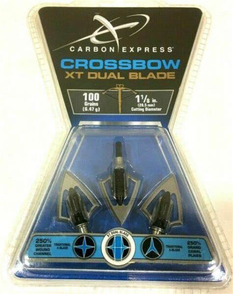 Carbon Express Crossbow Xt Dual Blade Dualblade 100 Grain Broadheads