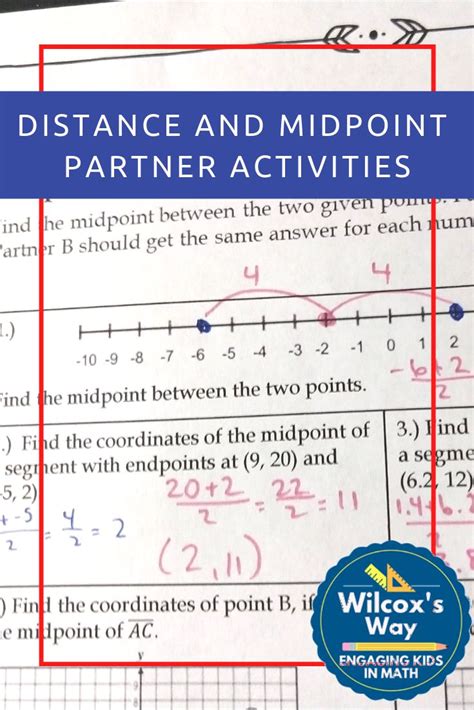 Distance And Midpoint Partner Activities Coordinate Plane Activity