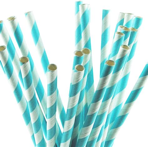 Baby Blue Candy Stripe Paper Straws The Party Cupboard
