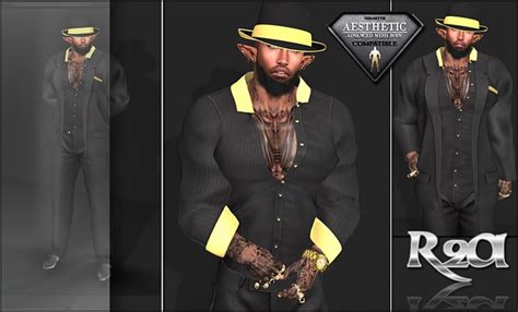 Second Life Marketplace R2a Aesthetic Black And Gold Suit