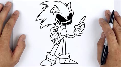 How To Draw Sonic Exe You Cant Run Friday Night Funkin Fnf