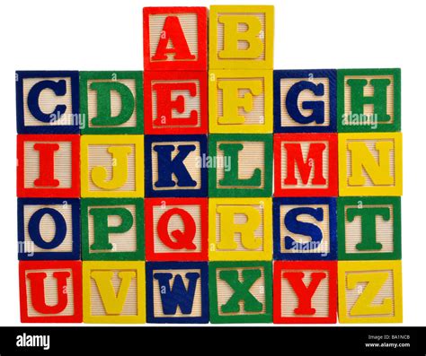 Alphabet In Wooden Letter Blocks Stock Photo Alamy