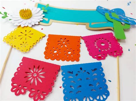 Cake Topper Papel Picado Svg Flower Cricut Templates Silhouette Cameo