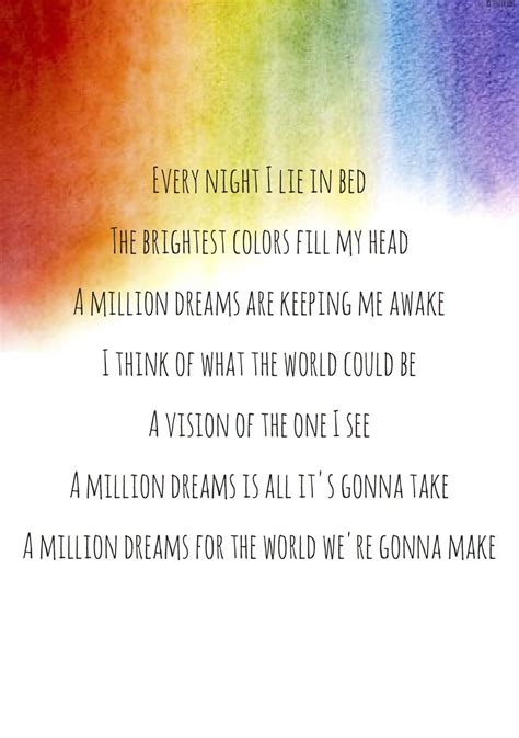 A Million Dreams The Greatest Showman Lyrics With Images The
