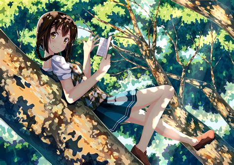 Anime Anime Girls Reading Original Characters Wallpapers Hd