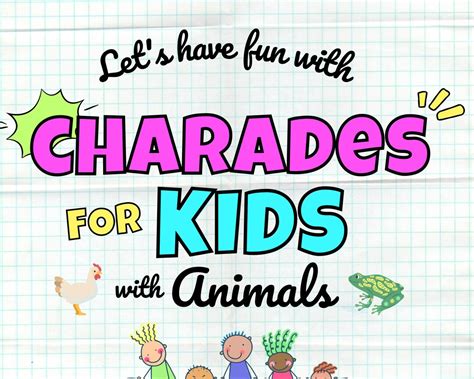 Animals Charades Game For Kids Charades For Kids Kids Party Game Fun