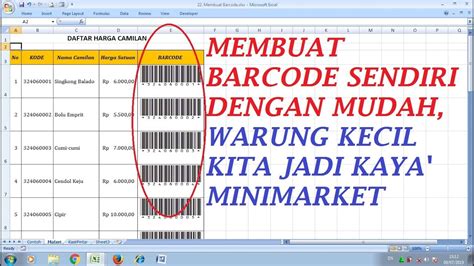 Membuat Barcode Di Excel Mudah Bisa Di Scan Dgn Mesin Scanner Dan