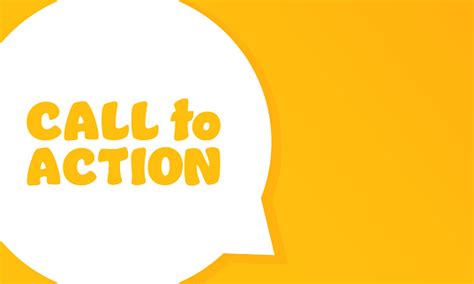 Call To Action Speech Bubble With Call To Action Text 2d Illustration