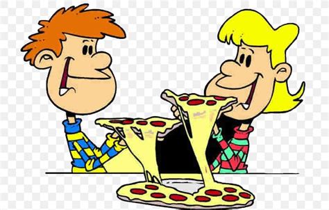 Cartoon Eating Pizza